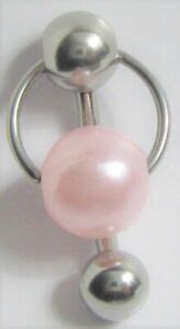 Body Jewelry Pink Pearl Pressure Ball Dangle Barbell VCH Clit Clitoral