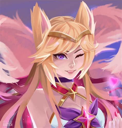 Star Guardian Ahri By Clausketch Lol League Of Legends League Of Legends Characters League