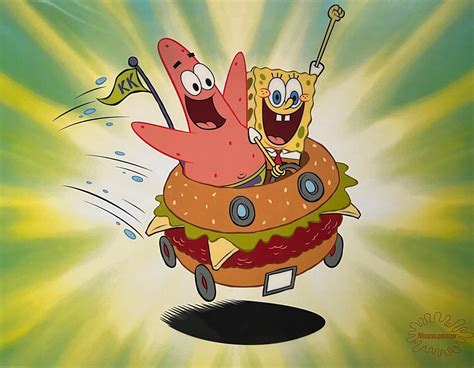 Nickelodeon Spongebob Squarepants Sericel Krabby Patty Car Forgotten