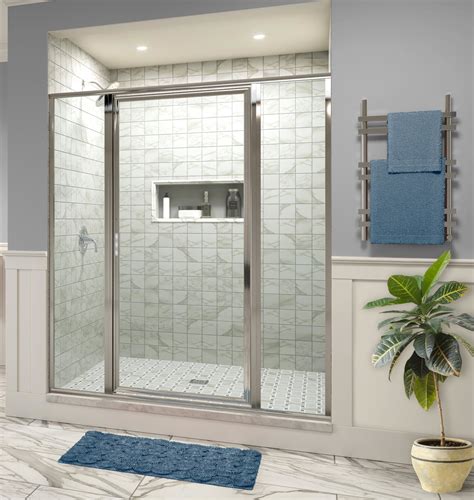 deluxe framed 3 16 inch glass panel swing door panel shower door basco shower doors
