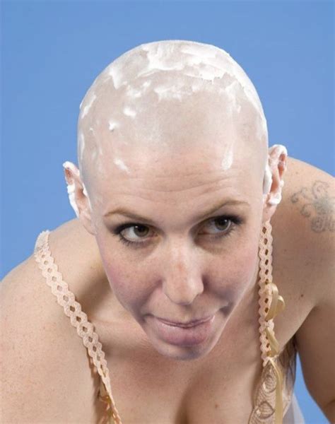 Pin Von David Connelly Auf Bald Women Covered In Shaving Cream