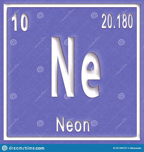 Neon Chemical Element Sign With Atomic Number And Atomic Weight Stock