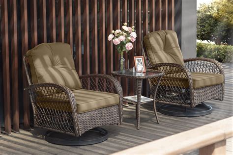 Buy Sha Cerlin 3 Pieces Patio Furniture Set Outdoor Swivel Glider