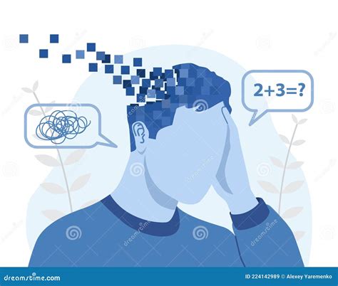 Memory Loss And Dementia Brain Disease Concept Stock Vector