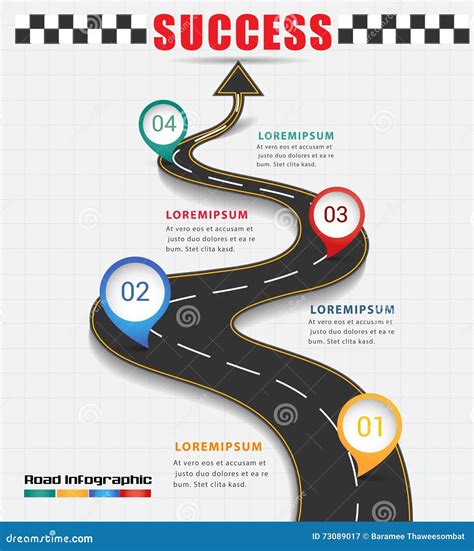 Arrow Road Navigate To Success Concept. Stock Vector - Illustration of