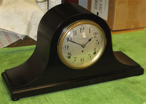 Seth Thomas Dark Mahogany Tambour Mantel Clock Ca 1920
