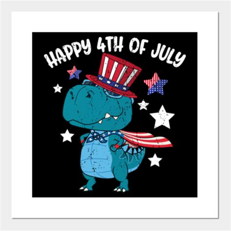 Happy 4th Of July T Rex Dino Dinosaur American Independence Day