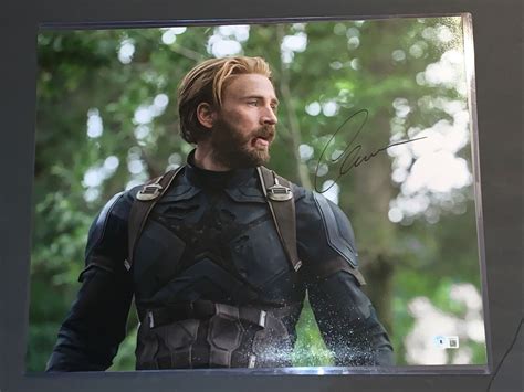 Chris Evans Signed Captain America 16x20 Photo Avengers Marvel Beckett Bas Ebay