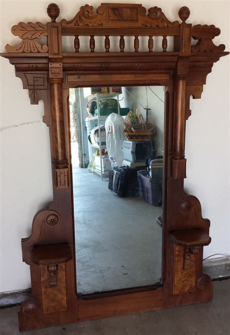 Eastlake Carved And Turned Wooden Antique Mirror Instappraisal