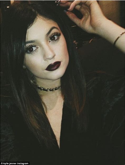 Kylie Jenner Channels Her Inner Goth Goddess In Oxblood Lipstick And