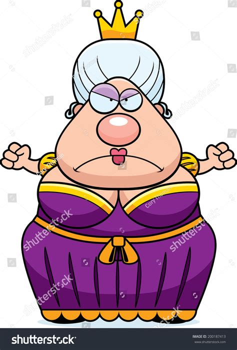 Cartoon Queen Angry Expression Stock Vector Royalty Free 200187413