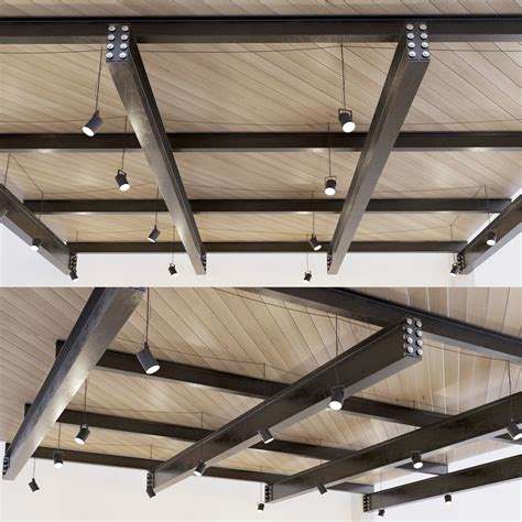 Wooden Ceiling On Metal Beams 23 3d Model Cgtrader