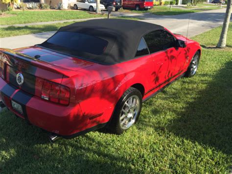 2008 Shelby Gt500 Cobra Mustang Convertible Red With Black Stripes