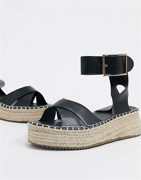Glamorous Espadrille Platform Sandal In Black Asos