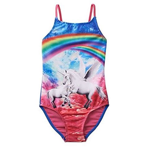 So Rainbow Unicorn One Piece Swimsuit Girls Xs 56
