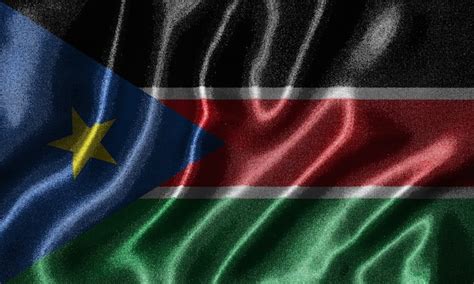 bandera de tela de bandera de sudán del sur del país de sudán del sur fondo de bandera que
