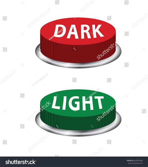 Red Green Button Opposite Adjective Dark Stock Vector Royalty Free