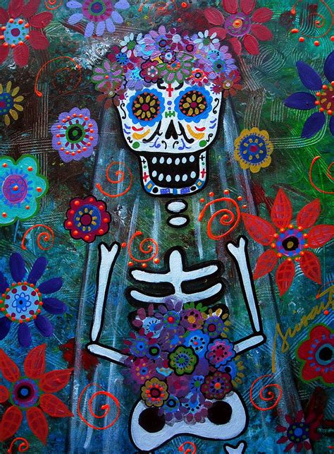 Day Of The Dead Bride Painting By Pristine Cartera Turkus Fine Art
