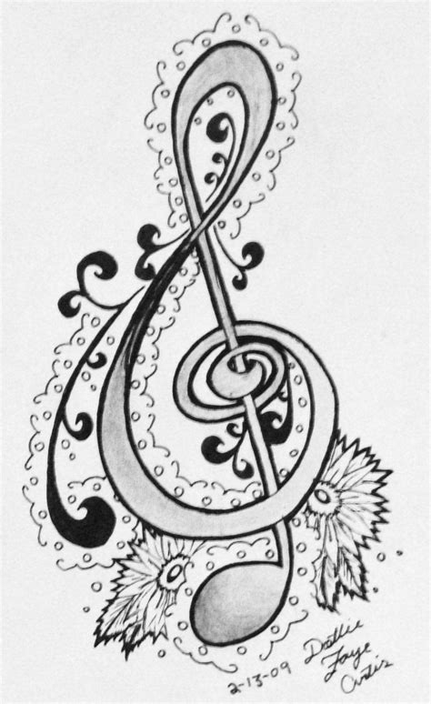 More images for cool music notes coloring pages » Viewing Gallery For - Cool Treble Clef Designs | How to ...