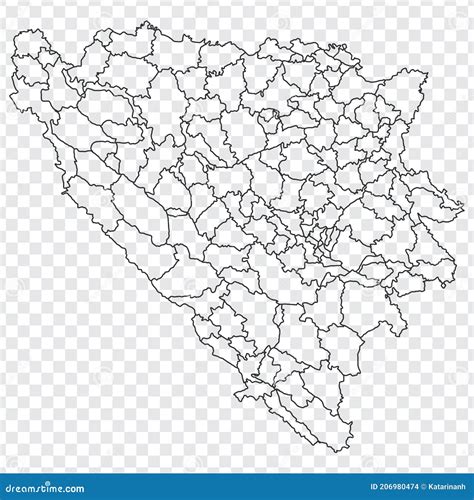 Blank Map Bosnia And Herzegovina Districts Of Bosnia And Herzegovina