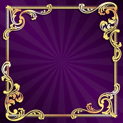Free Download Purple And Gold Backgrounds For Photoshop Golden Frame