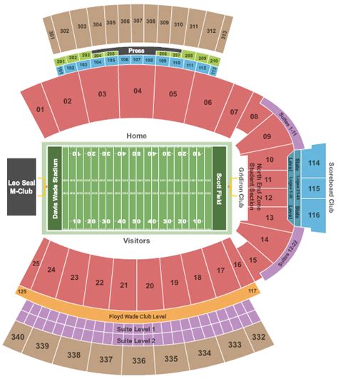 Scott Stadium Seating Chart With Rows Two Birds Home