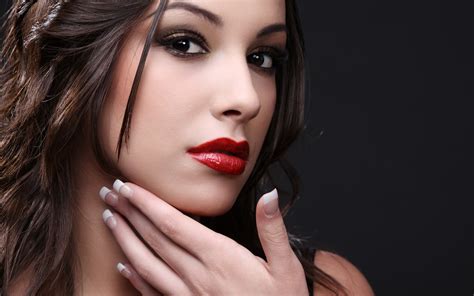 56563 Model 4k Lipstick Face Woman Brunette Rare Gallery Hd