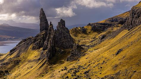 Old Man Of Storr Isle Of Skye Scotland Sky Rocks Island Hills