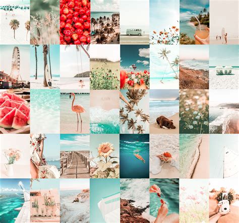 Aesthetic Wall Collage Kit Summer Photo Collage Room Decor Etsy