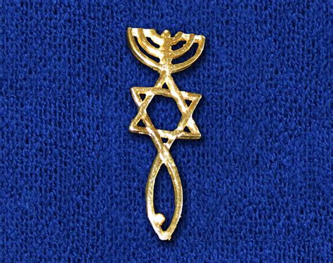 Messianic Seal Of Jerusalemgold Messianic Tie Pingold Etsy