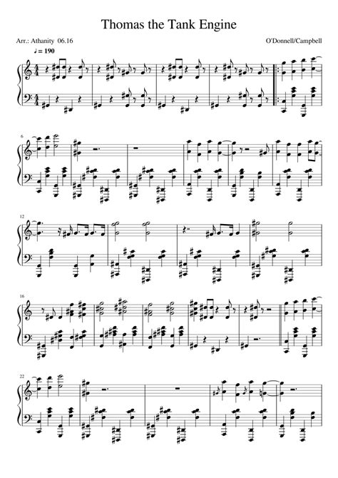 Thomas The Tank Engine Sheet Music For Piano Download Free In Pdf Or Midi