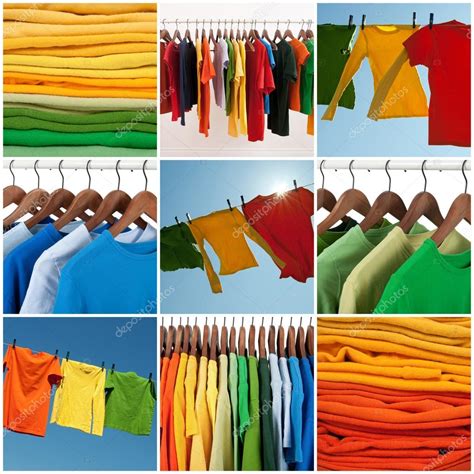 Variety Of Multicolored Casual Clothing Stock Photo By