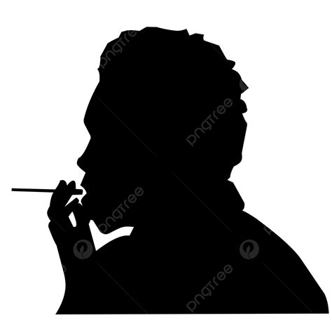 Smoking Man Silhouette Vector Illustration Smoking Man Smoking