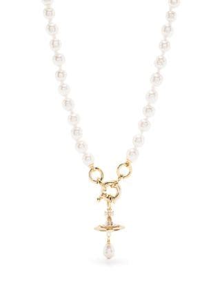Vivienne Westwood Orb Detail Pearl Necklace Farfetch