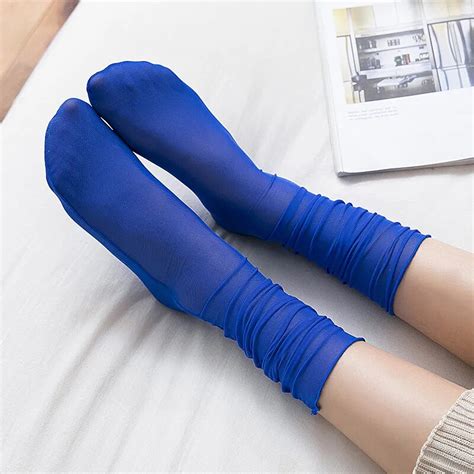 omsj woman sexy socks 2pcs pair 2019 spring new fashion socks solid color women soft cute long