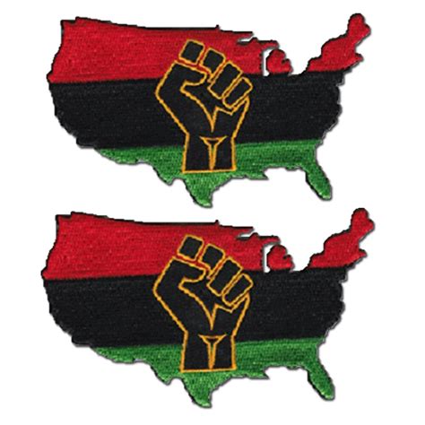 Rasta Red Black Green Black Power Fist Symbol In Usa Map Etsy