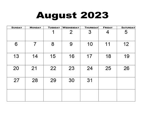 August 2022 Calendar Printable Pdf