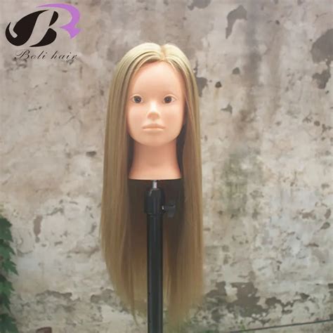Boli Blonde Hair Hair Mannequin Heads Training Head Styling Wig For Hairdressers Training Head