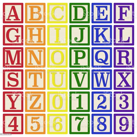 Rainbow Alphabet Blocks Stock Illustration Download