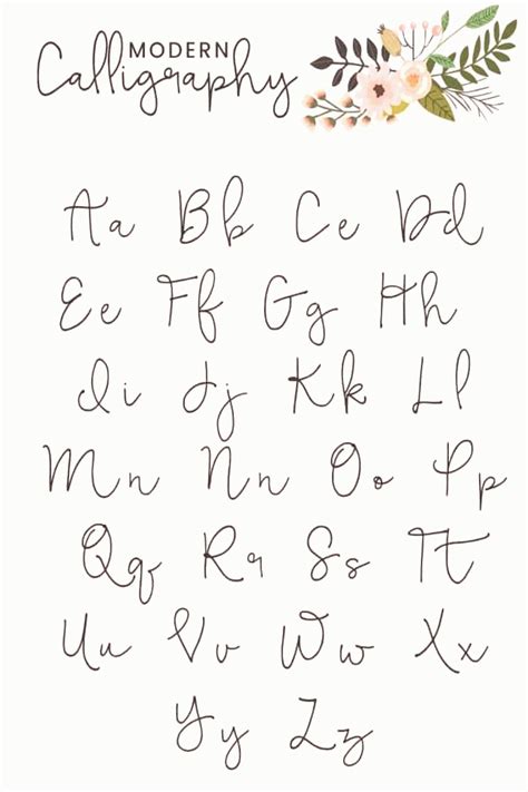 Printable Calligraphy Alphabet Modern Calligraphy Alphabets A To Print