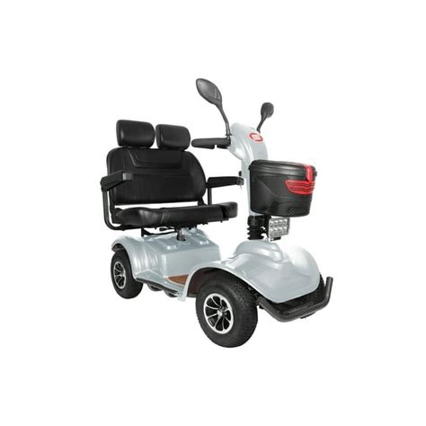 Lovebird Two Seat Heavy Duty Dual Seat Mobility Scooter Silver