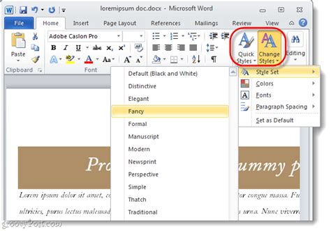 How To Change The Font Of An Entire Document In Microsoft Word 2010 And 2007
