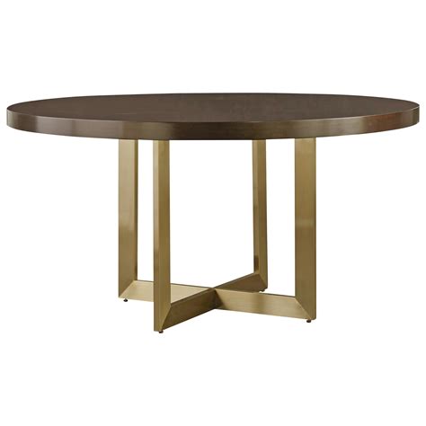 Universal Modern Gibson Round Dining Table With Brushed Brass Base Belfort Furniture Dining