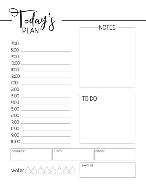 Free Printable Daily Planner Template Free Printable Daily Planner