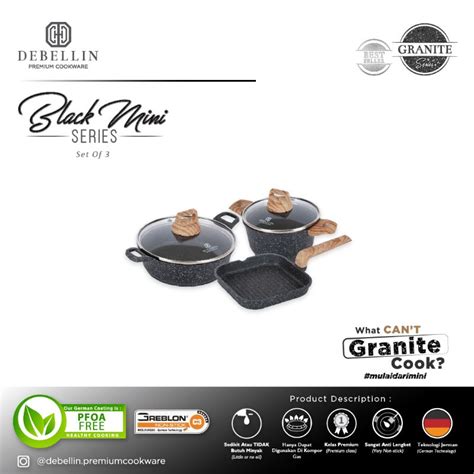Jual FLASHSALE Debellin Premium Cookware Set Black Mini Series Of