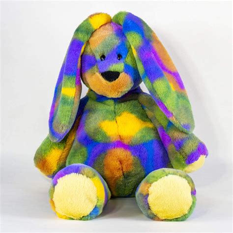 Plush Stuffed Animal Plush Colorful Bear Dolls Rabbit Etsy