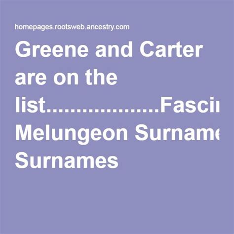 Common Melungeon Surnames Surnames Genealogy Greene