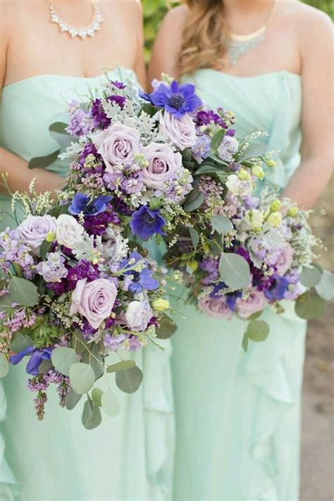 Mint Wedding Wedding Mint Green Purple Wedding Flowers