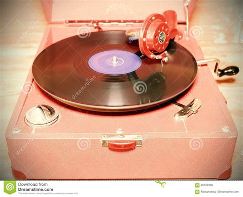 Image Shows Vintage Gramophone Famous Czech Brand Supraphone. The Red ...