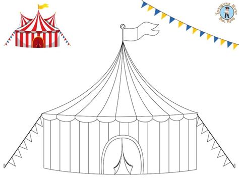 Circus Big Top Coloring Page Free Printables Treasure Hunt 4 Kids